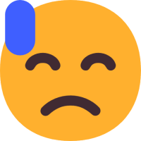 😓 Downcast Face with Sweat Emoji