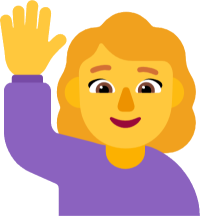 🙋‍♀️ Woman Raising Hand Emoji